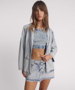 One Teaspoon: Denim Boyfriend Blazer - Bahama Blue