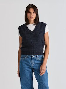 Crossroads Knit Vest - French Navy