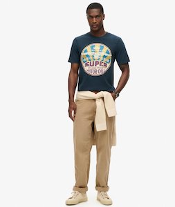 Superdry: Workwear Gasoline Graphic Tee - Ecplise Navy