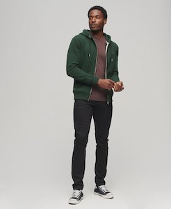 Essential Logo Zip Hoodie - Forest Green