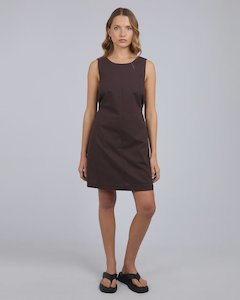 Women S Dresses 1: Tallow Tie Mini Dress - Chocolate