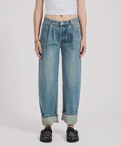 Smiths Low Waist Wide Leg Tailored Denim Jean - Used Blue