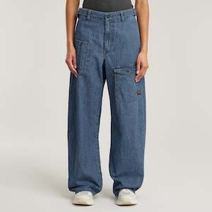 Womens Jeans: Belted Cargo Loose Jean 2.0 - Faded Indigo Ripstop