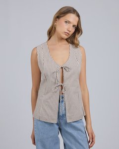 Womens Tops: Sunday Tie Top - Chocolate