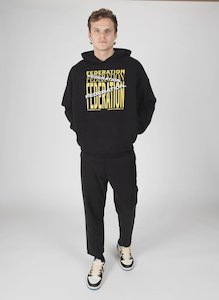 Mens Hoodies: Game Hood Plastered - Black