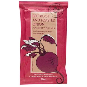 Gourmet Confectionery Nibbles: Beetroot and Toasted Onion Dip