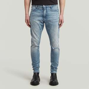 Mens: D-Staq 3D Slim Jean - Vintage Antalya Blue Destroyed
