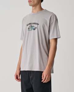 Mens T Shirts: Running Man SS Tee - Pigment Rock Grey