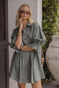 Berken Dress - Dusty Green