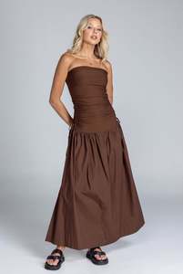 Flickering Hearts Dress - Chocolate