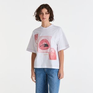 Womens T Shirts: Stung Boxed Tee - White