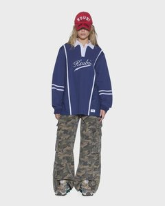 Womens Sweatshirts: Playoff LS Polo Jersey - Navy