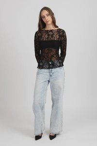 Iris Long Sleeve Top - Black