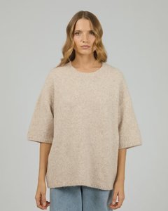 Womens T Shirts: Willow Knit Tee - Oat