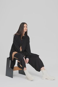 Womens Pants: Cropt Contentment Pant - Black/Toffee