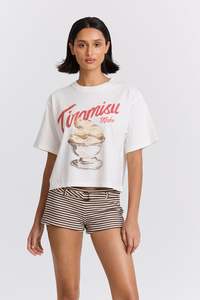 Womens T Shirts: Tiramisu Boxy Crop Tee