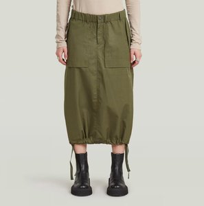 Midi Parachute Skirt in Shadow Olive