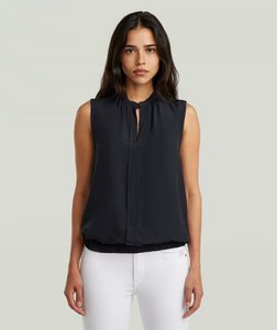 Stand Up Collar Top in Black