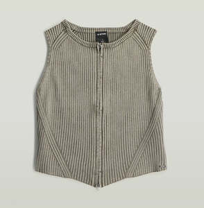 Womens Tops: 2 Way Washed Slim Knit Top - Turf