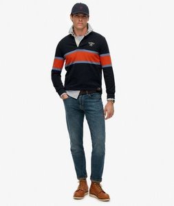 Vintage Athletic Stripe Rugby - Navy Chest Band Stripe