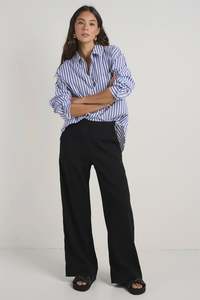 Best Life Black Soft Crepe Wide Leg Pant - Black