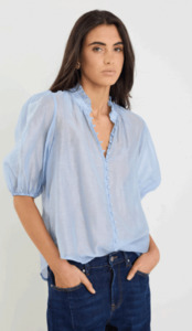 Continuance Pale Blue Buttoned Short Sleeve