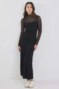 Women S Dresses 1: Keepsake Black Lace Long Sleeve Maxi Dress