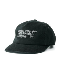 Accessories: Address Text Relaxed Golfer Cap - Black