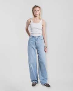Womens Jeans: Donna High Relaxed Jeans - Stream Light Used