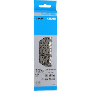 Chains Cassettes: Shimano CN-M9100 MTB Chain 12-Speed XTR w/Quick Link