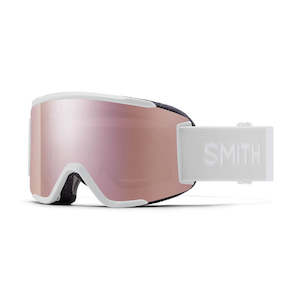 Snow Goggles: Smith Squad S - White Vapor/ChromaPop Everyday Rose Gold Mirror 22% VLT/ Clear