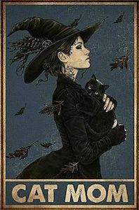 Cat mom themed halloween decor