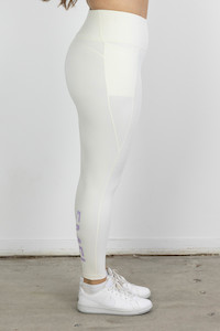 Womens Bottoms: NEO ACTIVEWEAR TIGHTS ECRU/PURPLE