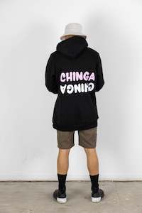 Mens Hoodies: ORZO HOODY BLACK/PINK