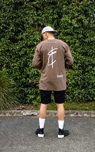 Mens Longsleeves: NEWPORT LONGSLEEVE TEE BROWN