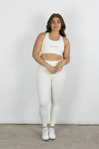 Womens Tshirts: NEO ACTIVEWEAR BRA ECRU/PURPLE