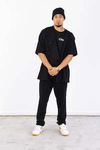 Mens T Shirt: SLOAN BASEBALL JERSEY BLACK