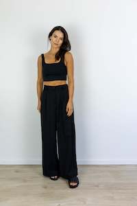 Womens Bottoms: THE NOIR WIDE-LEG TROUSER (PRE-ORDER)