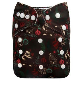 Alva Christmas Prints Preorder: OSFM Pocket Nappy - Q73 (Limited Christmas Print)
