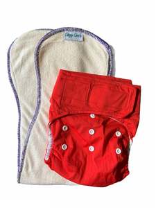 Velcro Osfm Nappies: Velcro OSFM Pocket Nappy - VB07 with Double Hourglass Insert COMBO