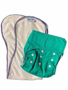 Velcro Osfm Nappies: Velcro OSFM Pocket Nappy - VB30 with Double Hourglass Insert COMBO