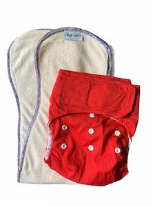 Velcro OSFM Pocket Nappy - VB07 with Double Hourglass Insert COMBO