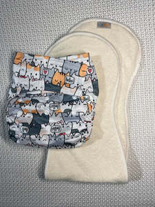 Velcro Osfm Nappies: Velcro OSFM Pocket Nappy - VH286A  with Double Hourglass Insert COMBO