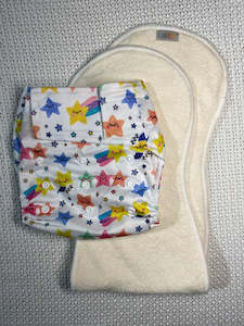 Velcro OSFM Pocket Nappy - VH283A with Double Hourglass Insert COMBO