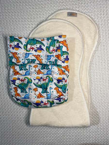 Velcro Osfm Nappies: Velcro OSFM Pocket Nappy - VH272A with Double Hourglass Insert COMBO
