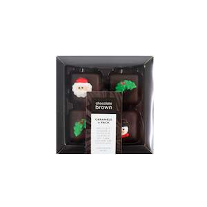 Xmas: Dark Chocolate Christmas Caramel Deco's 4Pk