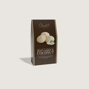 More Treats: Artisan Chocolates Drops White Lemon Coconut 28% White | 150g