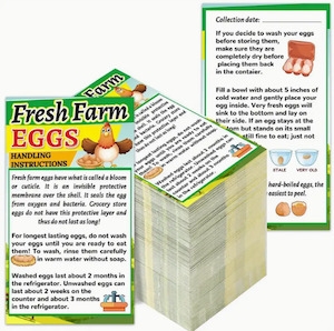 50pk Egg handling instructions for selling eggs