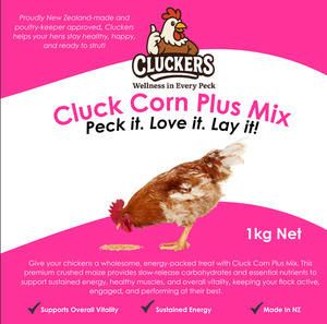 Poultry Treats: Cluckers "Cluck Corn Plus Mix" 1kg