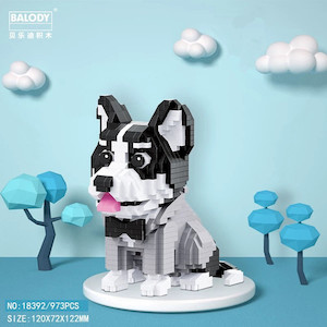 Cute Pet Dog Siberian Husky with Suit and Bow Tie from Balody Chow's Mart